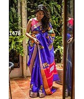 Stylist Blue Printed Ceremonial Saree