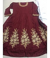 Stylist Coffee embroidered Ceremonial Anarkali Suit