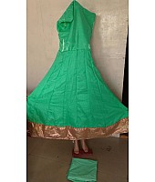 Stylist Green Pista Plain Ceremonial Anarkali Suit