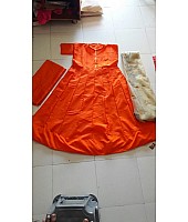 Stylist Orange Plain Ceremonial Anarkali Suit