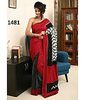 Stylist Red Printed Party wear Saree