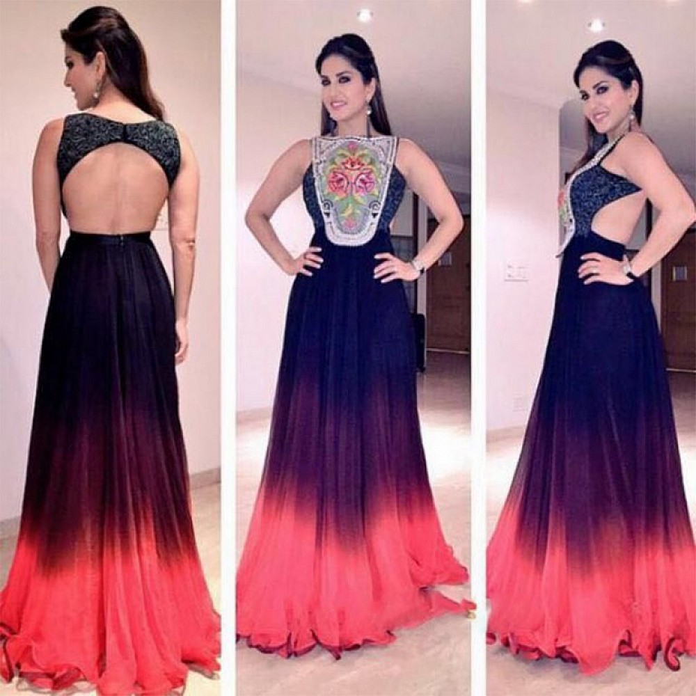 Sunny leone beautiful partywear gown