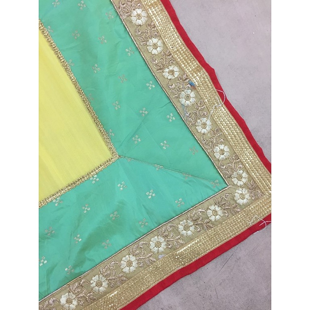 Saree : yellow slub silk designer embroidered wedding saree ...