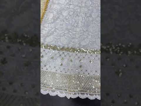 Lehenga Choli : White heavy embroidery worked wedding lehenga