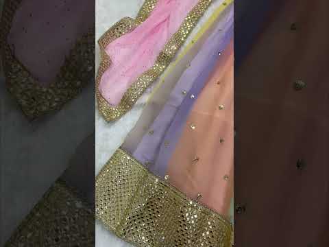 Rainbow georgette sequins work paper mirror lehenga choli from ceremony