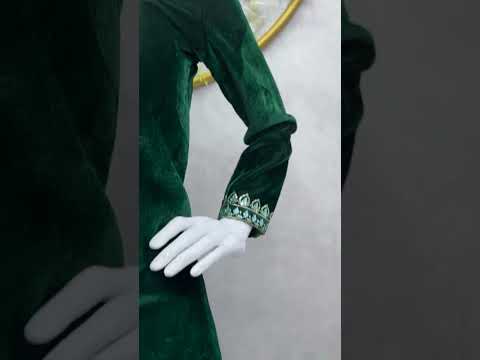 Green velvet palazzo suit